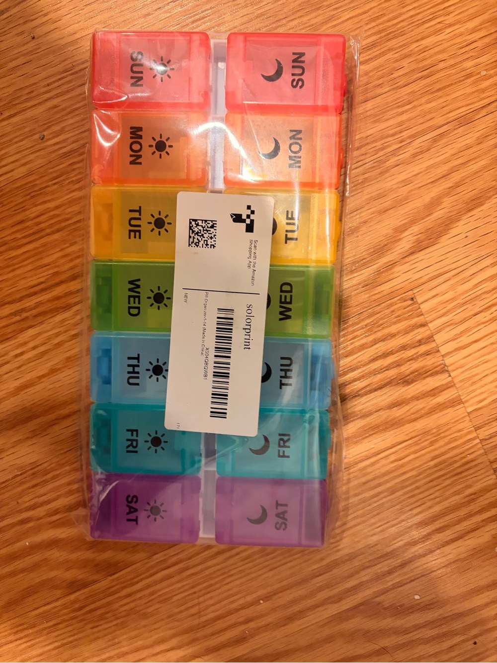 Multicolor 14-Compartment Weekly Pill Box Organizer - Unbranded